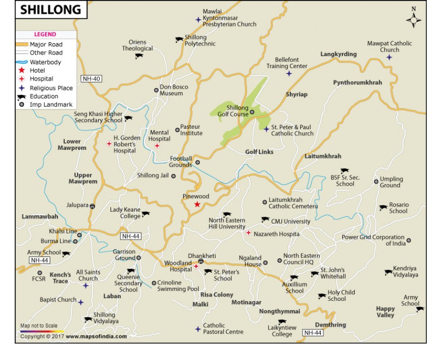 shillong tour map